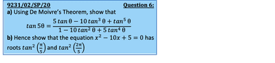 Complex Numbers in Further Mathematics